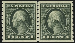 Sale Number 1111, Lot Number 407, 1912-14 Washington-Franklin Issue (Scott 405-423)