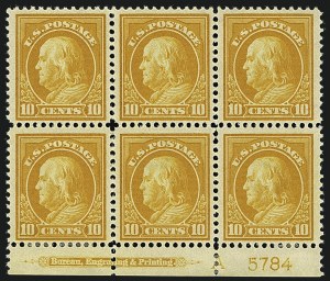 Sale 1111, Lot 411, 1912-14 Washington-Franklin Issue (Scott 405-423)