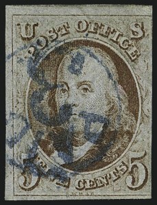 Sale 1111, Lot 6, 1847 Issue and 1875 Reproduction (Scott 1-4)