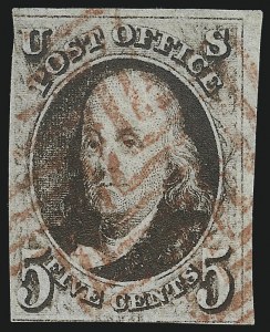 Sale 1111, Lot 7, 1847 Issue and 1875 Reproduction (Scott 1-4)