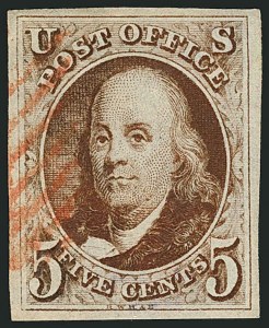 Sale 1115, Lot 2012, 5c 1847 Issue, Off-Cover (Scott 1)