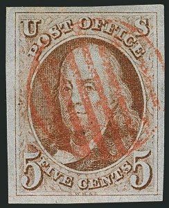 Sale Number 1115, Lot Number 2014, 5c 1847 Issue, Off-Cover (Scott 1)