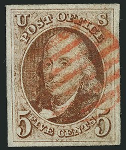 Sale 1115, Lot 2016, 5c 1847 Issue, Off-Cover (Scott 1)