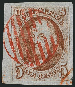 Sale 1115, Lot 2018, 5c 1847 Issue, Off-Cover (Scott 1)