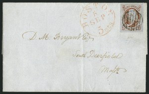 Sale 1115, Lot 2024, 5c 1847 Issue, On-Cover (Scott 1)