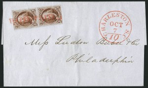 Sale 1115, Lot 2025, 5c 1847 Issue, On-Cover (Scott 1)