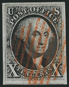 Sale 1115, Lot 2039, 10c 1847 Issue, Off-Cover (Scott 2)