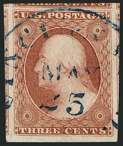 Sale 1115, Lot 2085, 3c 1851-56 Issue (Scott 10-11)