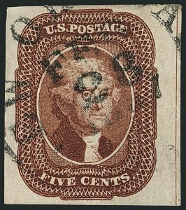 Sale 1115, Lot 2096, 5c 1851-56 Issue (Scott 12)