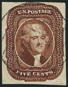 Sale 1115, Lot 2102, 5c 1851-56 Issue (Scott 12)