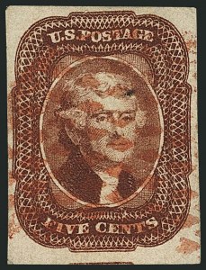 Sale 1115, Lot 2104, 5c 1851-56 Issue (Scott 12)