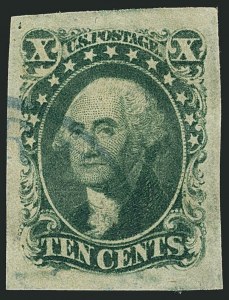 Sale 1115, Lot 2123, 10c 1851-56 Issue (Scott 13-14)