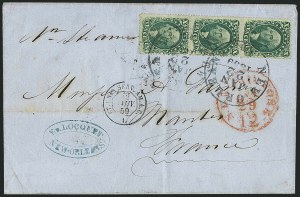 Sale 1115, Lot 2173, 10c 1857-60 Issue (Scott 31-35)