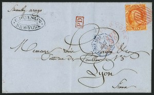 Sale 1115, Lot 2195, 30c 1857-60 Issue (Scott 38)