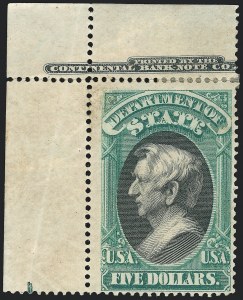 Sale 1118, Lot 243, 1873 State Department Issued Stamps ($2.00-$5.00)