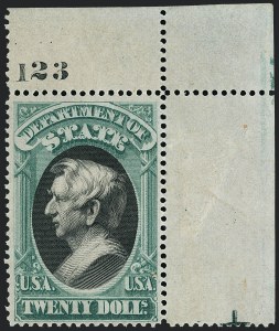 Sale 1118, Lot 251, 1873 State Department Issued Stamps ($20.00)