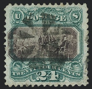 Sale 1118, Lot 94, 24c 1869 Pictorial Issue Grill Varieties (Scott 120)