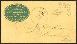 Sale 1129, Lot 517, Confederate States: Postmasters Provisionals, New Orleans thru Unionville