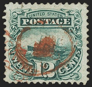 Sale 1133, Lot 177, 3c-6c 1869 Pictorial Issue, off-Cover (Scott 114-115)