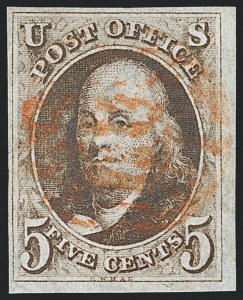 Sale 1133, Lot 18, 1847 Issue (Scott 1-1d)