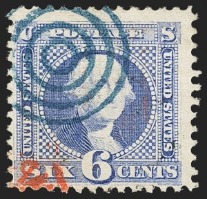 Sale 1133, Lot 183, 3c-6c 1869 Pictorial Issue, off-Cover (Scott 114-115)