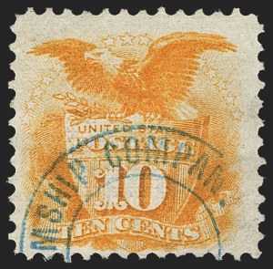 Sale 1133, Lot 193, 10c-12c 1869 Pictorial Issue, off-Cover (Scott 116-117)