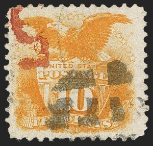 Sale 1133, Lot 203, 10c-12c 1869 Pictorial Issue, off-Cover (Scott 116-117)