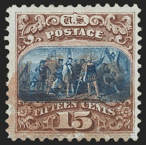 Sale 1133, Lot 217, 15c 1869 Pictorial Issue, off-Cover (Scott 118-119b)
