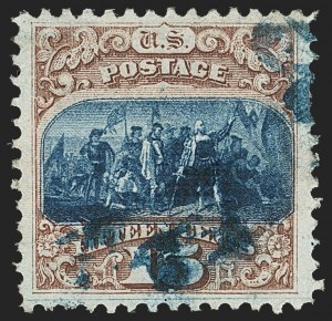 Sale 1133, Lot 218, 15c 1869 Pictorial Issue, off-Cover (Scott 118-119b)