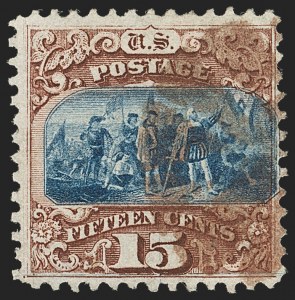 Sale 1133, Lot 222, 15c 1869 Pictorial Issue, off-Cover (Scott 118-119b)