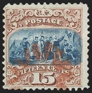 Sale 1133, Lot 225, 15c 1869 Pictorial Issue, off-Cover (Scott 118-119b)