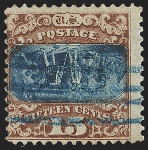 Sale 1133, Lot 237, 15c 1869 Pictorial Issue, off-Cover (Scott 118-119b)