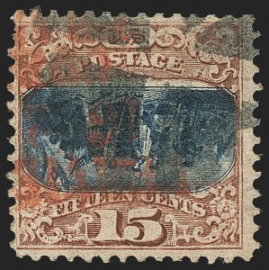Sale 1133, Lot 238, 15c 1869 Pictorial Issue, off-Cover (Scott 118-119b)