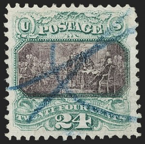 Sale 1133, Lot 242, 24c-30c 1869 Pictorial Issue, off-Cover (Scott 120-121)