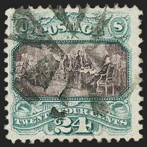 Sale 1133, Lot 246, 24c-30c 1869 Pictorial Issue, off-Cover (Scott 120-121)