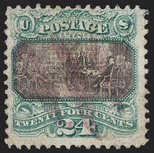 Sale 1133, Lot 247, 24c-30c 1869 Pictorial Issue, off-Cover (Scott 120-121)
