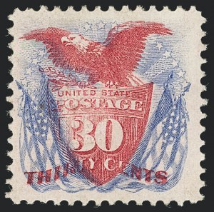 Sale 1133, Lot 251, 24c-30c 1869 Pictorial Issue, off-Cover (Scott 120-121)