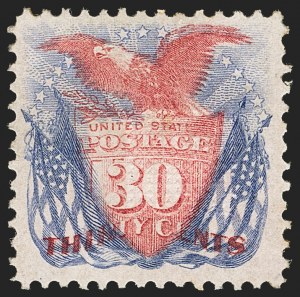 Sale 1133, Lot 252, 24c-30c 1869 Pictorial Issue, off-Cover (Scott 120-121)
