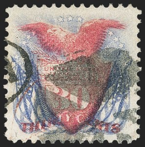 Sale 1133, Lot 254, 24c-30c 1869 Pictorial Issue, off-Cover (Scott 120-121)