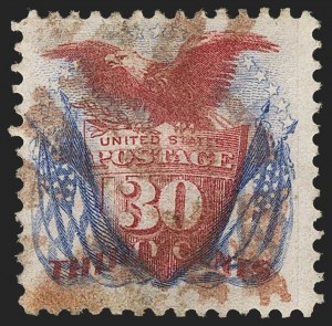 Sale 1133, Lot 261, 24c-30c 1869 Pictorial Issue, off-Cover (Scott 120-121)