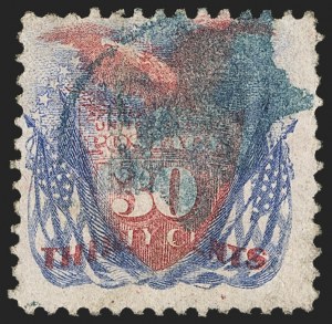 Sale 1133, Lot 269, 24c-30c 1869 Pictorial Issue, off-Cover (Scott 120-121)