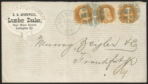 Sale 1133, Lot 292, 1c-3c 1869 Pictorial Issue Covers (Scott 112-114)