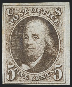 Sale 1133, Lot 3, 1847 Issue (Scott 1-1d)