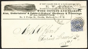 Sale 1133, Lot 308, 1c-3c 1869 Pictorial Issue Covers (Scott 112-114)