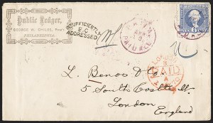 Sale 1133, Lot 311, 6c-15c 1869 Pictorial Issue Covers (Scott 115-119)