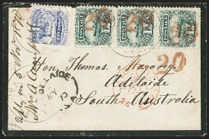 Sale 1133, Lot 313, 6c-15c 1869 Pictorial Issue Covers (Scott 115-119)