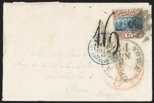 Sale 1133, Lot 317, 6c-15c 1869 Pictorial Issue Covers (Scott 115-119)