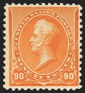 Sale 1133, Lot 368, 1870-88 Bank Note Issues (Scott 134-219), 90c Orange (229) Sale 1133, Lot 368, 1870-88 Bank Note Issues (Scott 134-219)