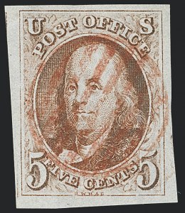 Sale Number 1133, Lot Number 5, 1847 Issue (Scott 1-1d)