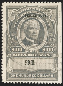 Sale 1133, Lot 571, Second Issue thru Private Die Revenues and Revenue Group Lots